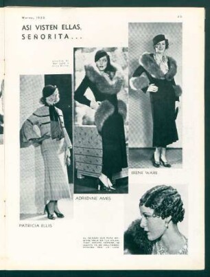 Así visten ellas, señoritas: Patricia Ellis, Irene Ware, en modelos de Lucky y Kelly