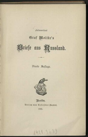 Feldmarschall Graf Moltke's Briefe aus Rußland