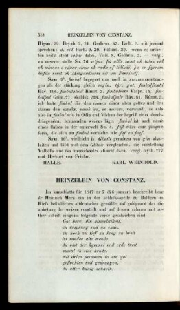Heinzelein Von Constanz.