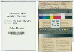 Entnazifizierung Heinrich Reker , geb. 15.11.1899 (Arbeiter)