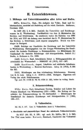 H. Unterrichtswesen