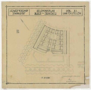 Belegungspläne Trinitatis (Original) Südwestkirchhof Stahnsdorf - Gartenblock XI, Gartenstellen