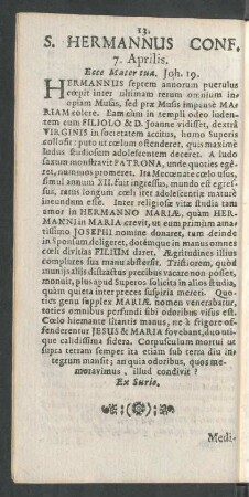 S. Hermannus Conf.