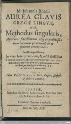 Aurea clavis graecae linguae