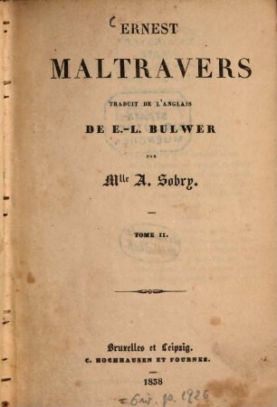 Ernest Maltravers. 2