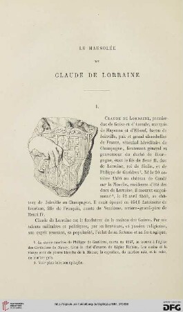 2. Pér. 30.1884: Le mausolée de Claude de Lorraine