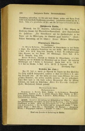 Eingegangene Schriften