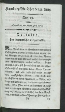 Nro. 29. Sonnabend, den 21sten July, 1792