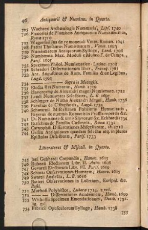 Litteratores & Miscell. in Quarto.