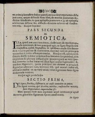 Pars Secunda ac Semiotica.