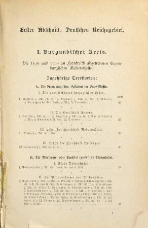 Die alten Territorien des Bezirks Lothringen (mit Einschluß der zum Oberrheinischen Kreise gehörigen Gebiete im Bezirke Unter-Elsaß) nach dem Stande von 1. Januar 1648, 1