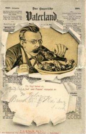 Antipreußisch-antisemitische Postkarte