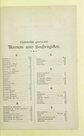 Alphabetisch geordnetes Namen- und Sachregister