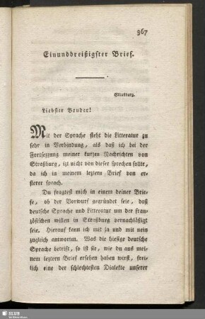 [Einunddreißigster Brief - Sechsunddreißigster Brief]