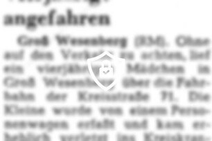 Vierjährige angefahren