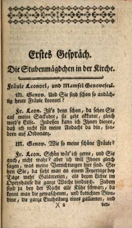 Die Stubenmägdchen : eine Satyre in drey Gesprächen