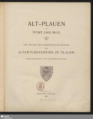 Alt-Plauen in Wort und Bild