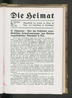 43. Jahrgang, Nr. 7, Juli 1933