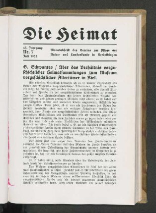 43. Jahrgang, Nr. 7, Juli 1933