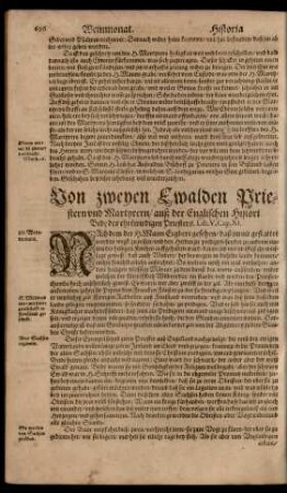 Von zweyen Ewalden Priestern und Martyrern/ ...