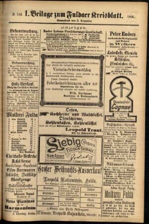 Zweite Ausgabe vom Samstag, den 05. Dezember 1896.