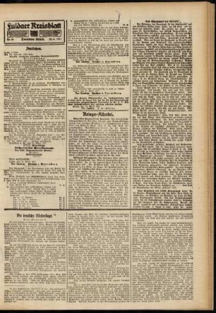 Zweite Ausgabe vom Samstag, den 28. April 1917.