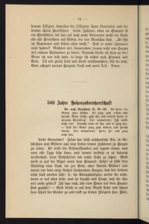 64-79, 9. 300 Jahre Hohenzollernherrschaft - 10. Totensonntagsgedanken