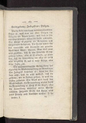 Gesetzgebung; Justizpflege; Polizey.