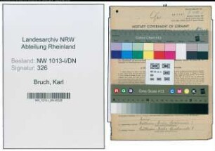 Entnazifizierung Karl Vom Bruch , geb. 01.12.1905 (Arbeiter)