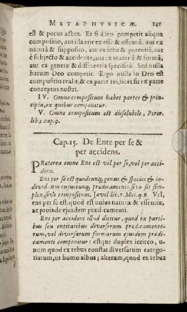 Cap. 15. De Ente per se & per accidens.
