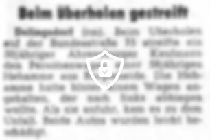 Beim Überholen gestreift