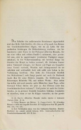 Ferreto von Vicenza, seine Dichtungen und sein Geschichtswerk : ein Beitrag zur Vorgeschichte des Humanismus