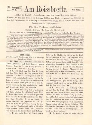 Nr. 5. Mai 1903.