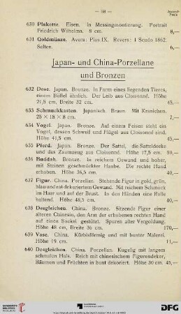 Japan- und China- Porzellane und Bronzen (Nr. 632-669)