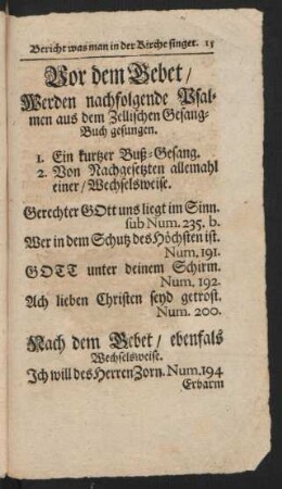 Bericht was man in der Kirche singet.