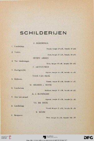Schilderijen (Nr. 1-107)
