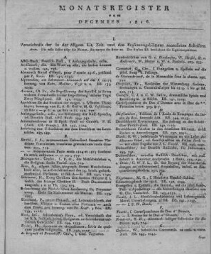 Monatsregister Dezember