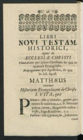 Libri Novi Testam. Historici