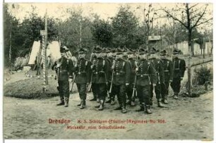 Dresden. Rückkehr vom Schießstand, Königlich Sächsisches Schützen-(Füsilier-)Regiment No. 108