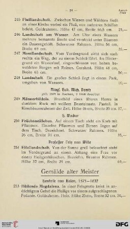 Gemälde alter Meister (Nr. 253-271)