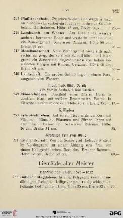 Gemälde alter Meister (Nr. 253-271)