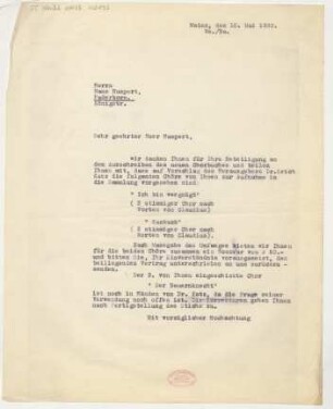 Brief an Hans Humpert : 15.05.1930