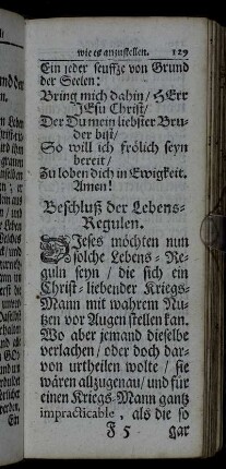 Beschluß der Lebens-Regulen.