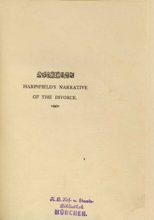 Narrative of the divorce