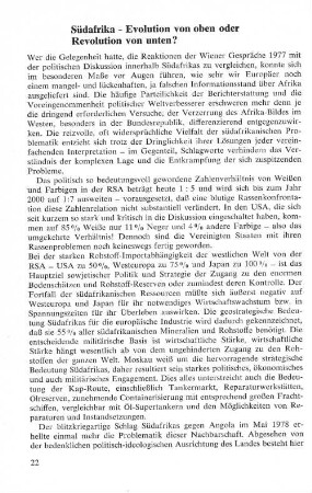 Südafrika - Evolution von oben oder Revolution von unten?
