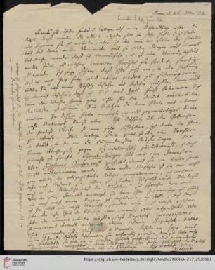 Korrespondenz Karl Immanuel Nitzsch / Carl Ullmann: Brief von Karl Immanuel Nitzsch an Carl Ullmann