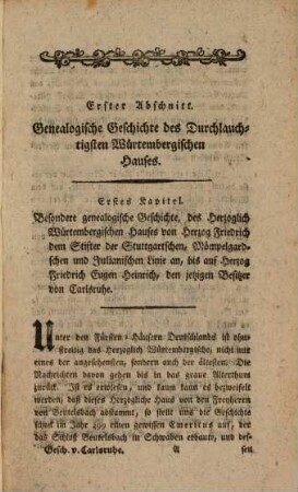 Geschichte und Beschreibung von Carlsruhe in Oberschlesien : von seinem ersten Entstehen im Jahr 1748 bis auf das erste fünfzigjährige Jubeljahr 1798 nebst einigen genealogischen Nachrichten des Durchlauchtigsten Herzoglichen Hauses Würtemberg