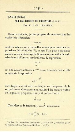Sur les racines de l'équation ...