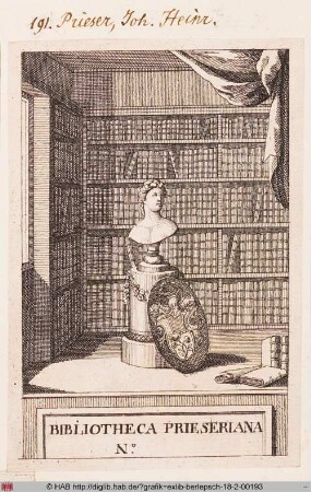 Exlibris des Dr. Johann Heinrich Prieser