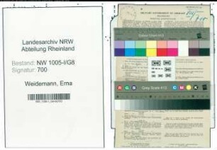 Entnazifizierung Erna Weidemann , geb. 10.09.1904 (Postfacharbeiterin)